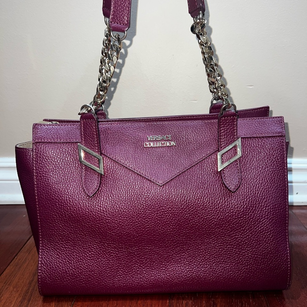 Versace Collection dark plum Handbag.